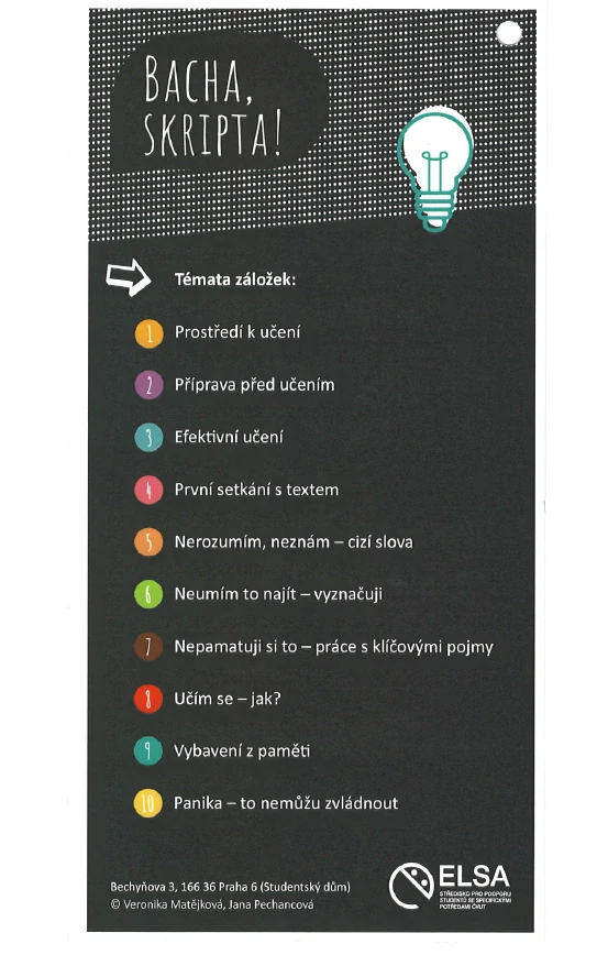 Vzdělávací záložky Bacha, skripta!