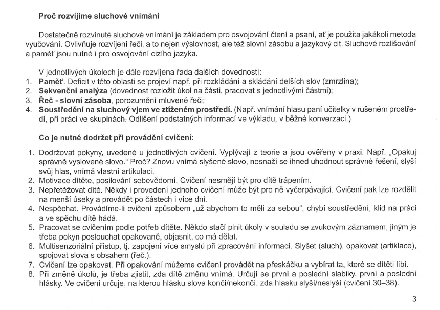 Pavučinka - Sluchové vnímání pro předškoláky