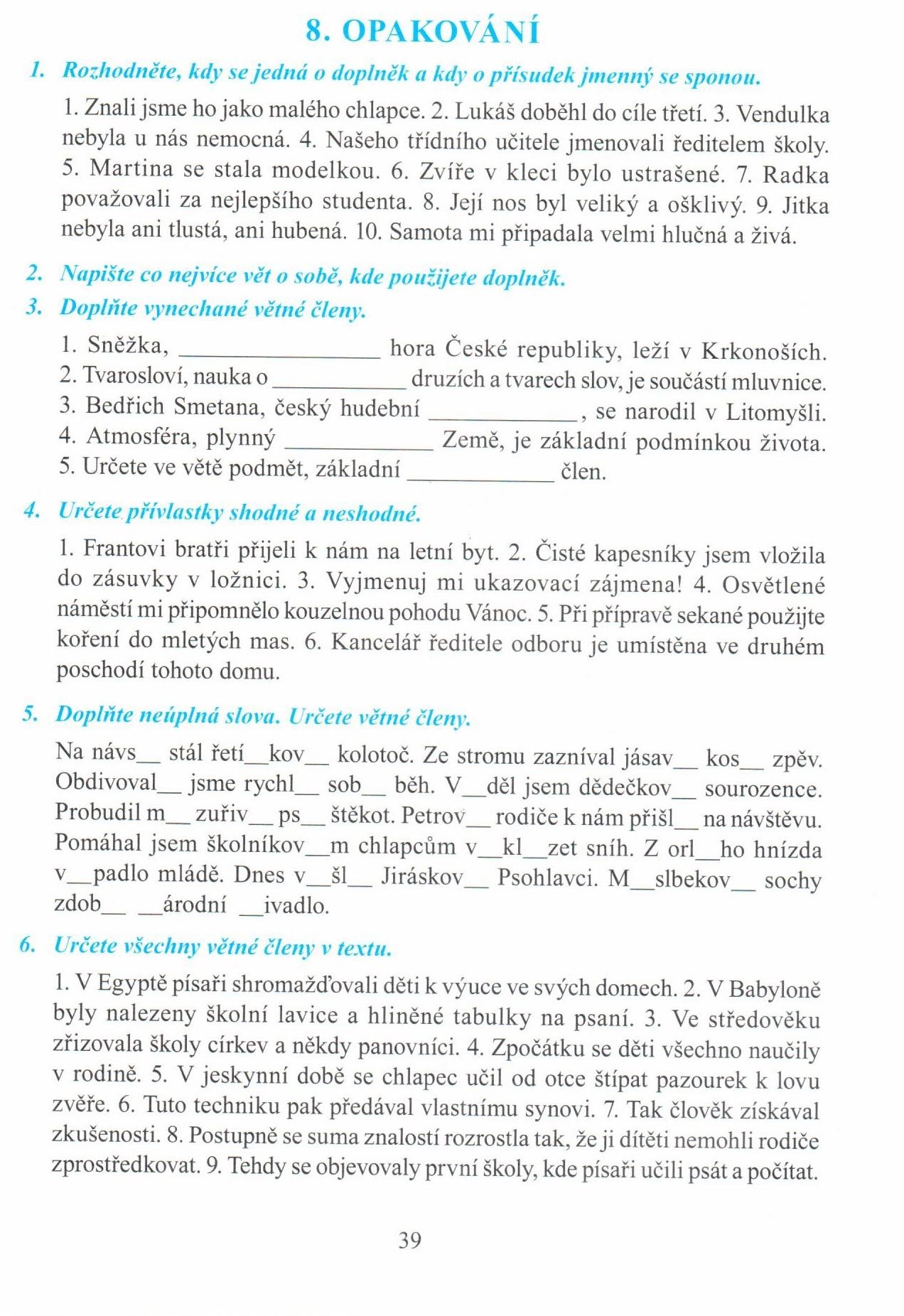 Opakujeme češtinu v 7. ročníku, 1. díl 
