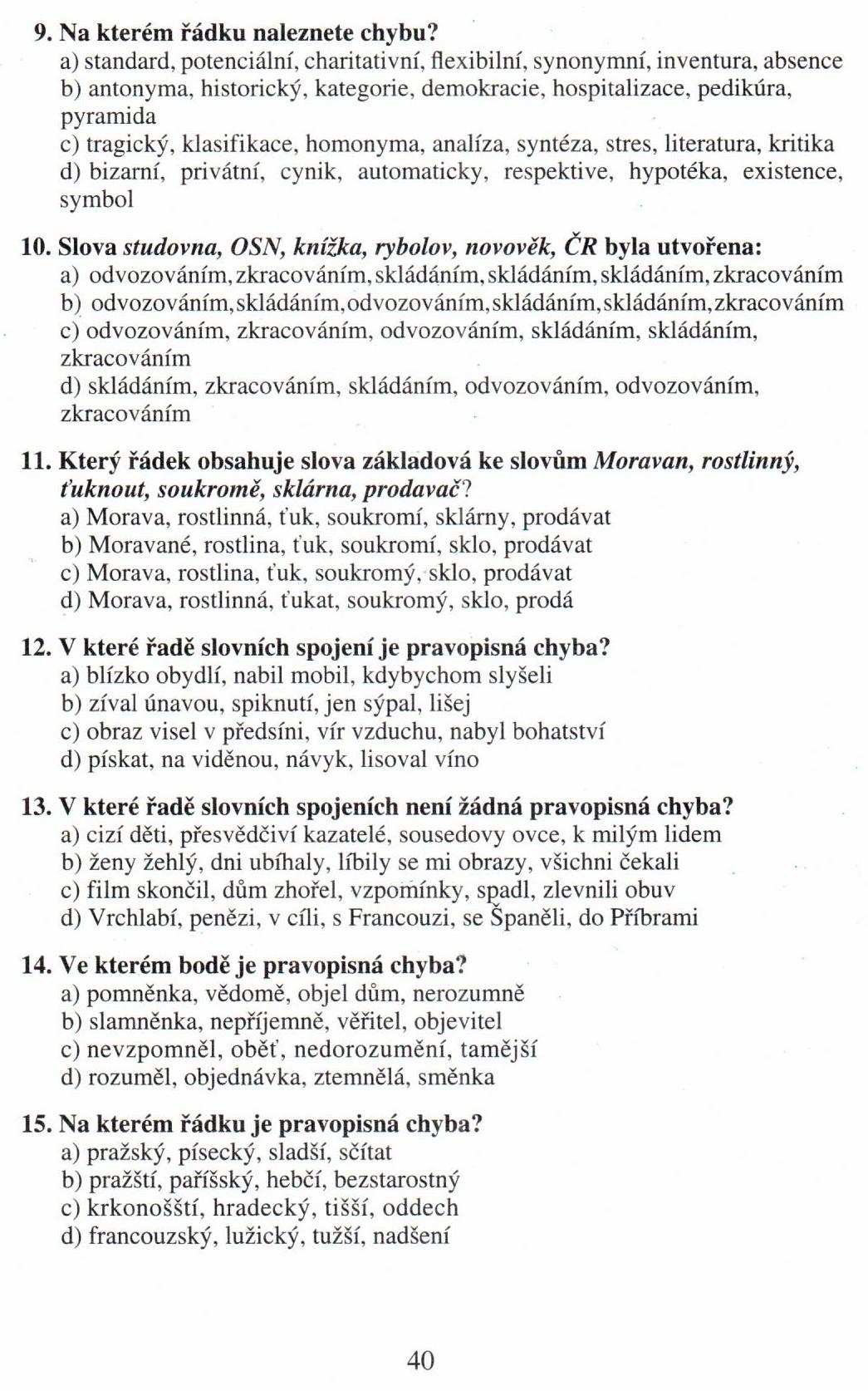 Opakujeme češtinu v 9. ročníku, 1. díl 