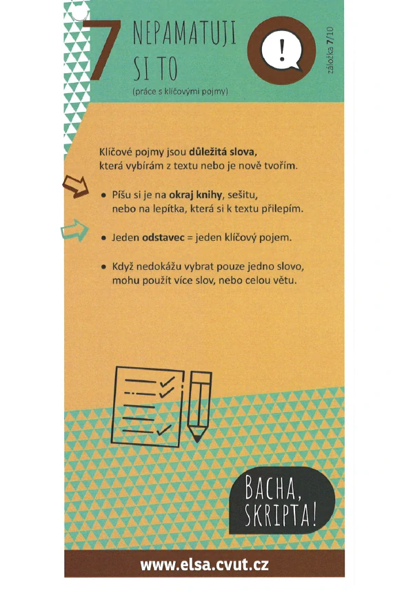Vzdělávací záložky Bacha, skripta!