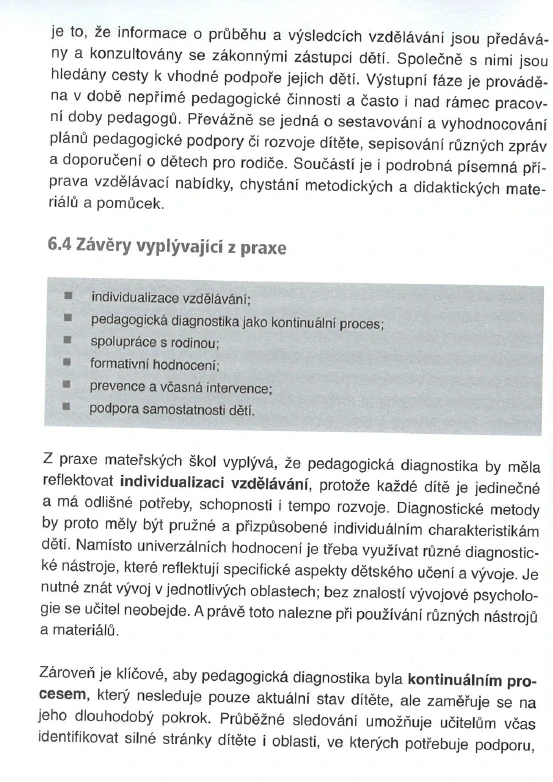 Pedagogická diagnostika v mateřské škole
