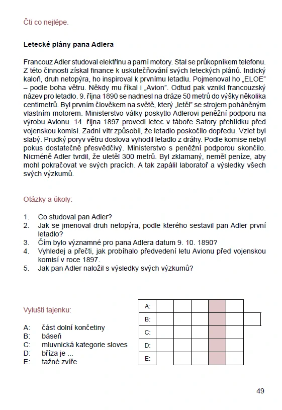 Dyslektická čítanka pro 6. - 7. ročník