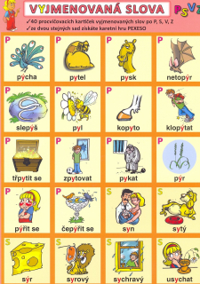 Pexeso vyjmenovaná slova po P, S, V, Z