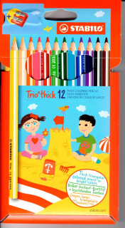 Pastelky STABILO Trio 12 ks s ořezávátkem